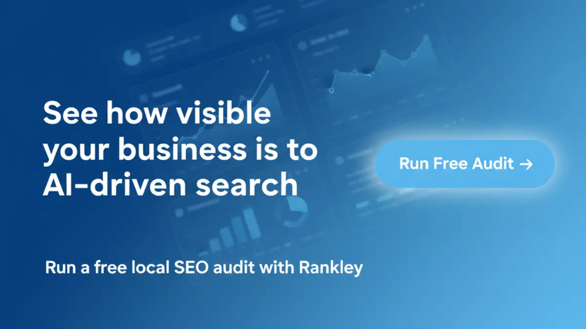 Rankley AI SEO visibility banner inviting users to run a free audit