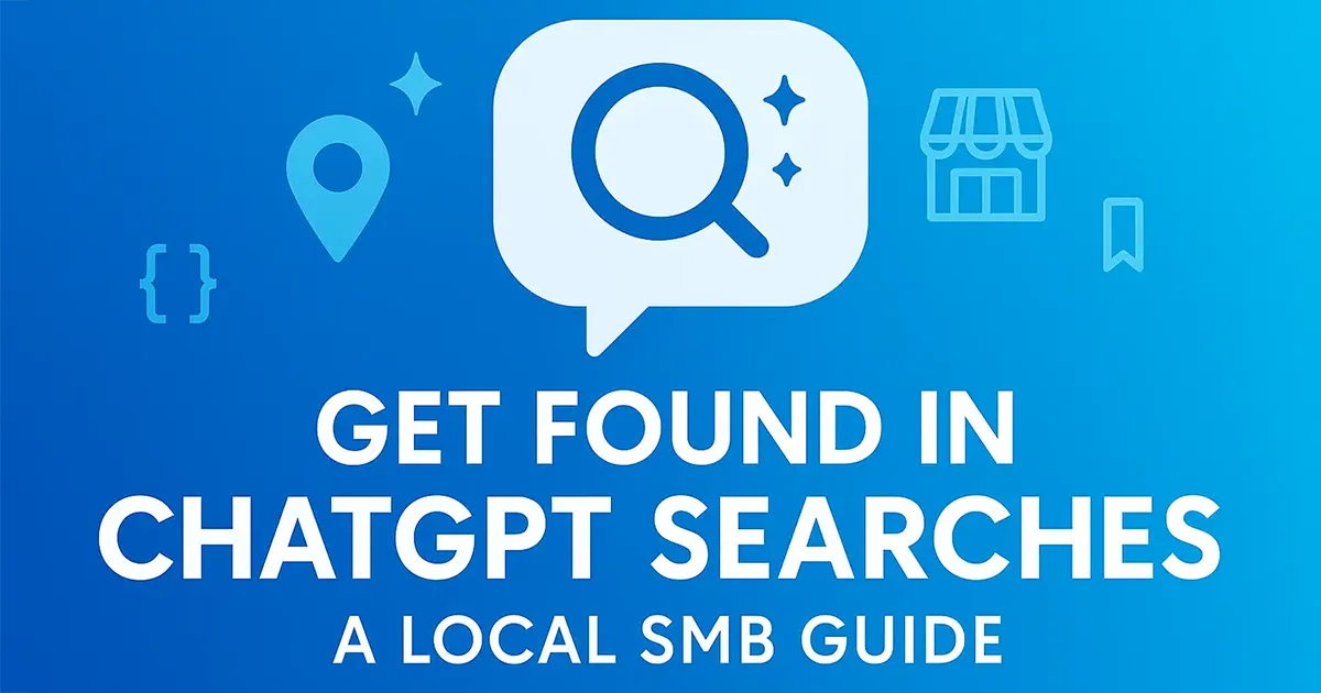 Illustration of a local business card being cited in a ChatGPT-style answer, representing AI-driven local discovery.