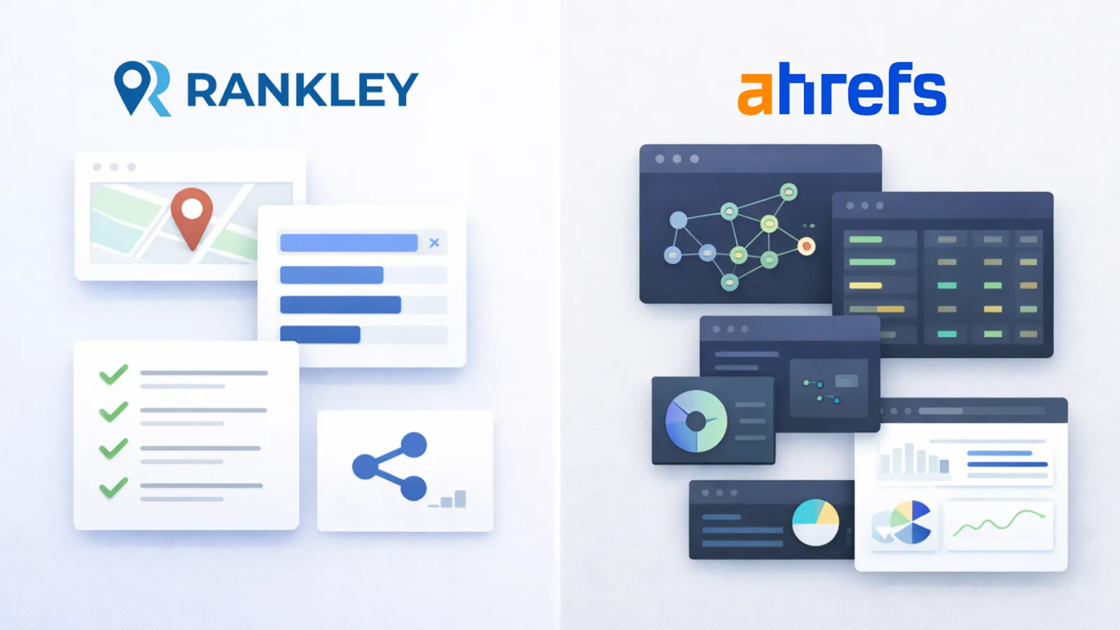 Comparison overview: Rankley vs Ahrefs for agency SEO workflows