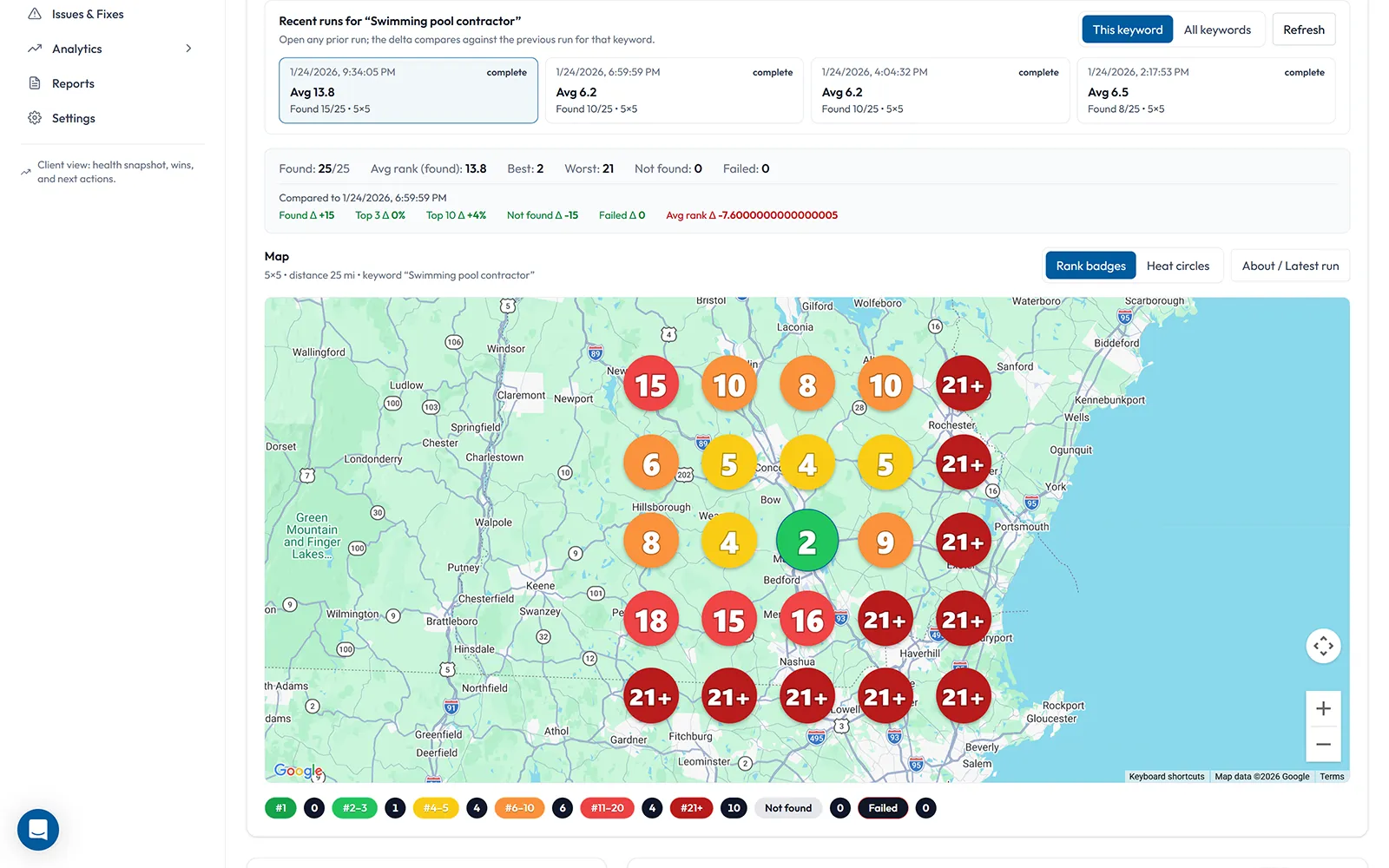 Geo grid coverage preview